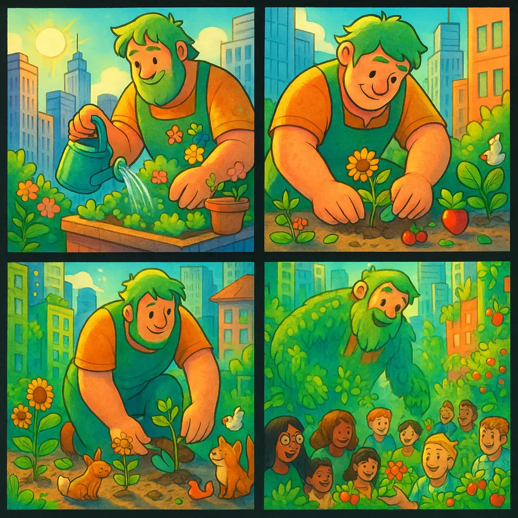 Histoire du Géant Jardinier dans les Jungles Urbaines