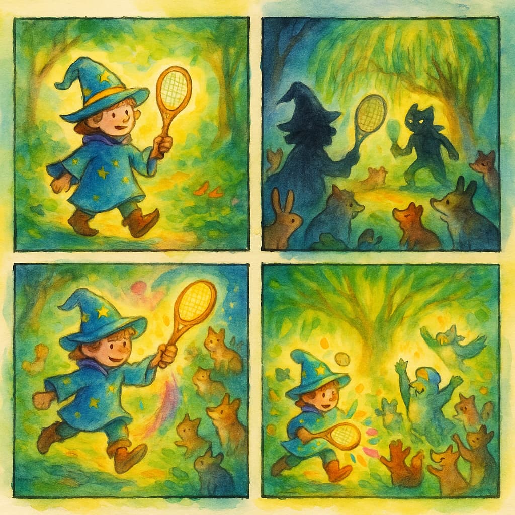 Tale of the Tennis Wizard in the Magical Forests
