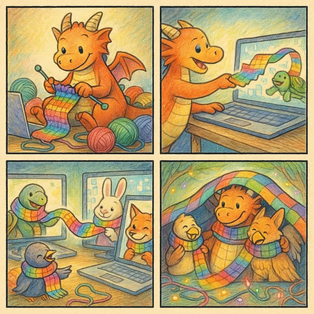 Fábula del Dragón Tejedor y las Fronteras Digitales