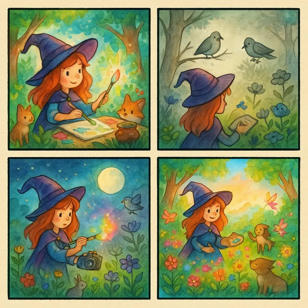 Historia de la Bruja Pintora y los Bosques Mágicos