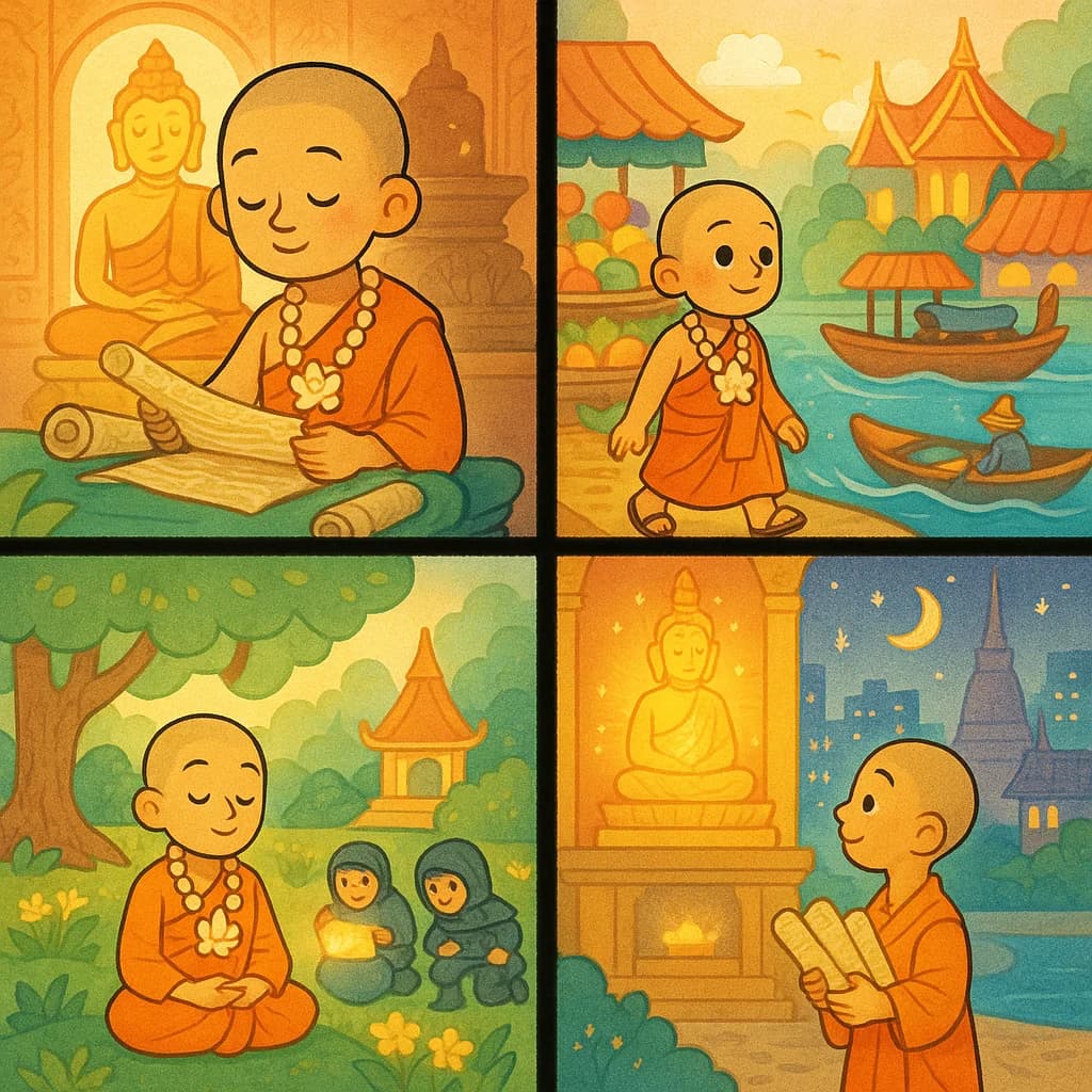 El Monje y los Pergaminos Sagrados