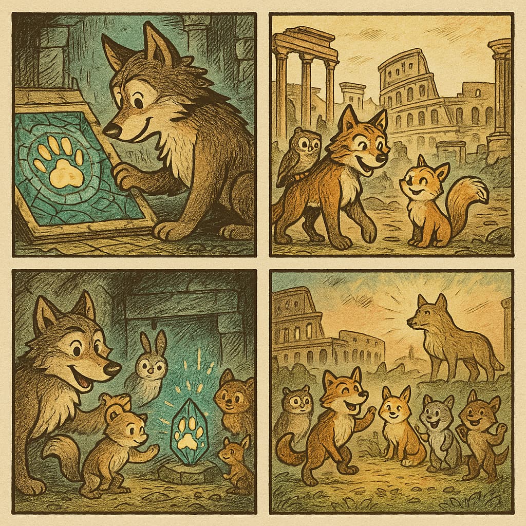 Cuento del Lobo de Roma y los Misterios Antiguos